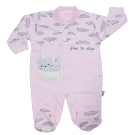 Îmbrăcăminte fete - Salopeta cu maneca lunga pentru fete Gaye Bebe 2146R, Roz