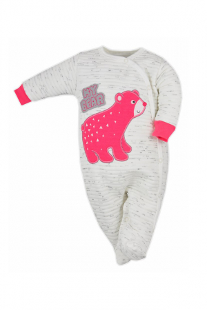 Salopete bebelusi fete - Salopeta cu maneca lunga pentru fete Koala 05-732-R-68-cm, Alb