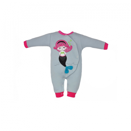 Salopete bebelusi fete - Salopeta cu maneca lunga pentru fete Koala Bali 3049-G-68-cm, Gri