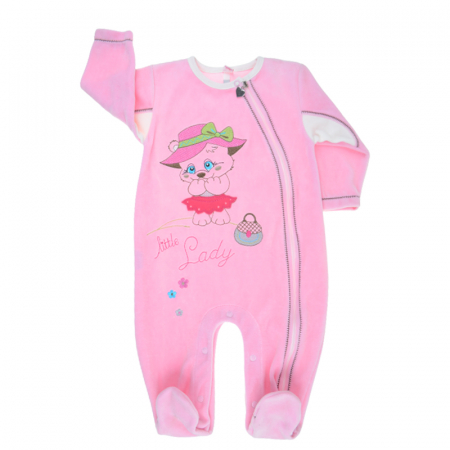 Salopete bebelusi fete - Salopeta cu maneca lunga pentru fete Koala Bobas Perelka R2244-74, Roz