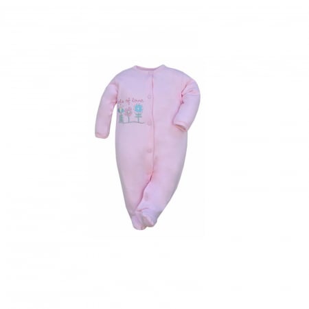 Salopete bebelusi fete - Salopeta cu maneca lunga pentru fete Koala Flower A01-025R1-68-cm, Roz