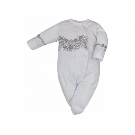 Salopete bebelusi fete - Salopeta cu maneca lunga pentru fete Koala Justin 04-889-62-cm, Alb