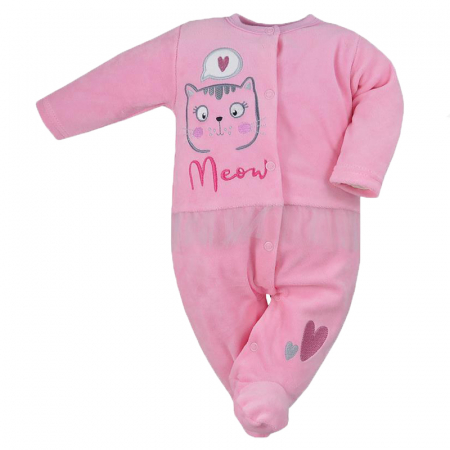 Salopete bebelusi fete - Salopeta cu maneca lunga pentru fete Koala Miau 07-440RZ-68-cm, Roz