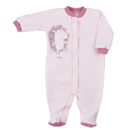 Salopete bebelusi fete - Salopeta cu maneca lunga pentru fete Koala Organic Przyjaciel 08-673R-62-cm, Roz