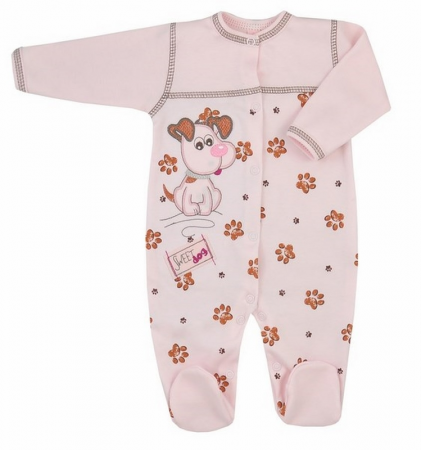 Salopete bebelusi fete - Salopeta cu maneca lunga pentru fete Koala Reksio 04-312-74, Roz