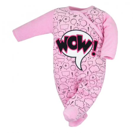 Îmbrăcăminte fete - Salopeta cu maneca lunga pentru fete Koala Wow 07-414RZ-1-62-cm, Roz