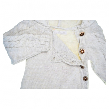 Salopeta cu maneca lunga, pentru fete, Mini Junior 1129C-74, Crem [1]