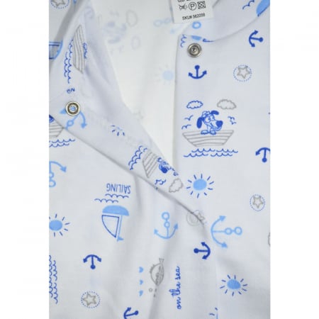 Salopeta cu maneca lunga pentru baieti Mini Junior 220124-18, Alb [2]