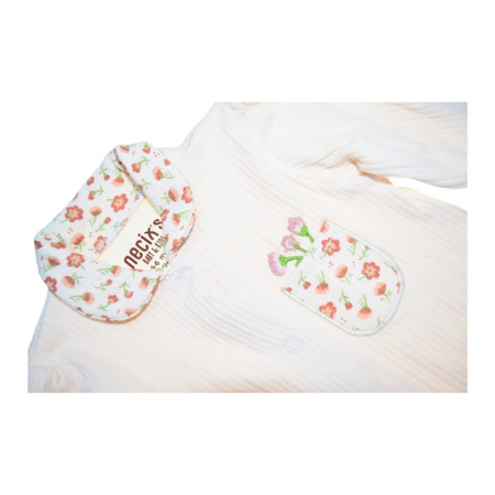 Salopeta cu maneca lunga, pentru fete, Mini Junior 243380C, Crem [1]