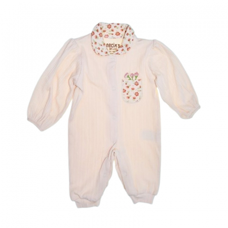 Salopete bebelusi fete - Salopeta cu maneca lunga, pentru fete, Mini Junior 243380C, Crem