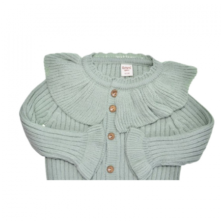 Compleu din 2 piese, salopeta si caciula, pentru fete, Mini Junior 4140V, Verde [3]