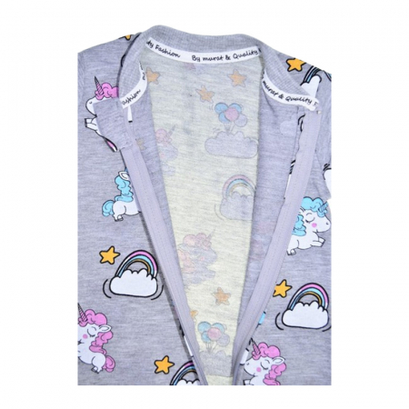 Salopeta cu maneca lunga, pentru fete, Mini Junior 8604G, Gri [1]