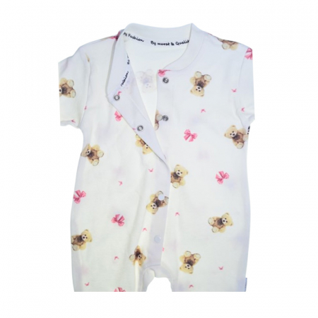 Salopeta cu maneca lunga, pentru fete, Mini Junior 9120A, Alb [1]