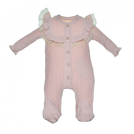 Îmbrăcăminte fete - Salopeta cu maneca lunga pentru fete Mini Junior SALMJ-9, Roz