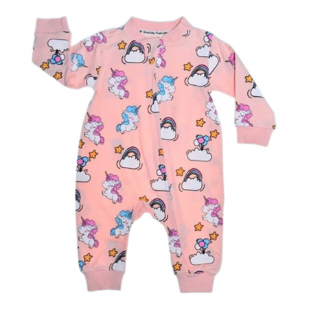 Salopete bebelusi fete - Salopeta cu maneca lunga, pentru fete, Mini Junior 8604C, Coral
