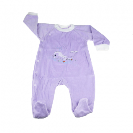 Salopete bebelusi fete - Salopeta cu maneca lunga pentru fete Pifou Model 16 SPCP-9-68-cm, Mov
