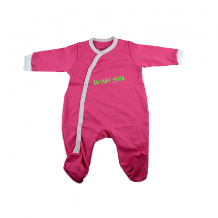 Salopete bebelusi fete - Salopeta cu maneca lunga pentru fete Pifou Model 32 M32-F1-62, Fucsia
