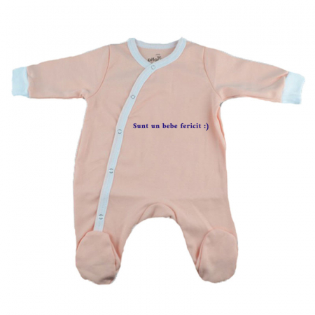 Salopete bebelusi fete - Salopeta cu maneca lunga pentru fete Pifou Model 32 M32-RR, Crem