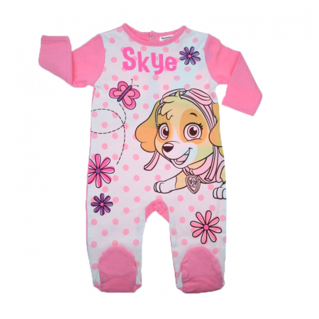 Salopete bebelusi fete - Salopeta cu maneca lunga pentru fete Sun City Paw Patrol RH0339-92-cm, Roz