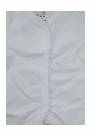 Salopeta cu maneca lunga si caciula pentru copii Pifou Model Model 27-46, Alb [1]