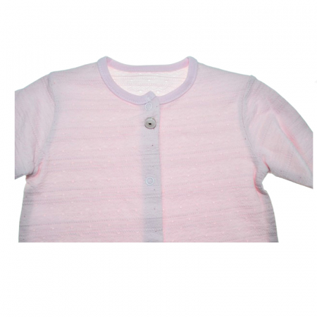 Salopeta cu maneca lunga si guler detasabil pentru fete Mini Junior SALMJ-29, Roz [2]