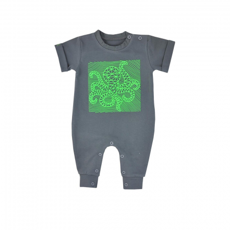 Salopete bebelusi baieti - Salopeta cu maneca scurta pentru baieti Koala Osmiornica 08-534_62 cm, Gri