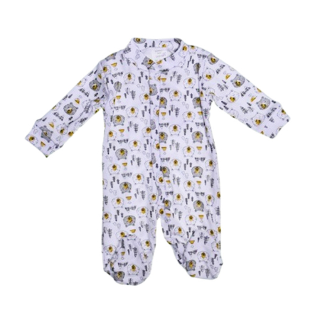 Salopete bebelusi baieti - Salopeta cu ursuleti, cu maneca lunga, pentru baieti, Mini Junior 1109U, Alb