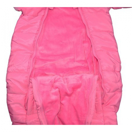 Salopeta de iarna cu botosei si manusi detasabile Happy House pentru fete FOFO-206F, Fucsia [3]