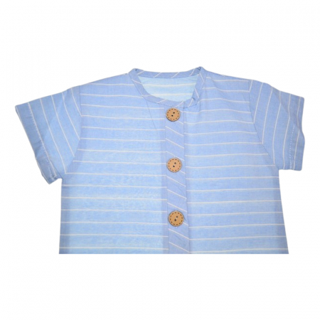 Salopeta de vara, cu dungi, pentru baieti, Mini Junior SLPMJ0505-2, Albastru [1]