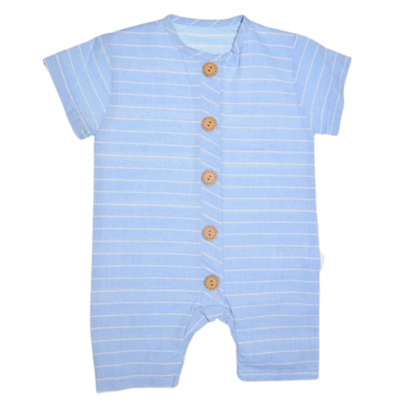 Salopete bebelusi vara baieti - Salopeta de vara, cu dungi, pentru baieti, Mini Junior SLPMJ0505-2, Albastru