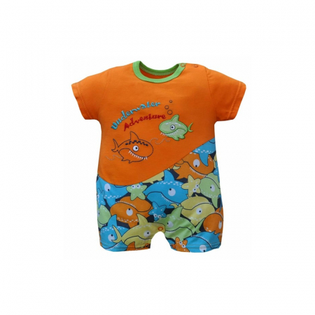 Salopete bebelusi vara baieti - Salopeta de vara pentru baieti Koala Nemo 03-683P_62 cm, Portocaliu