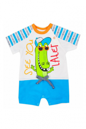 Salopete bebelusi vara baieti - Salopeta de vara pentru baieti Koala Aligator 05-966-2-62-cm, Albastru