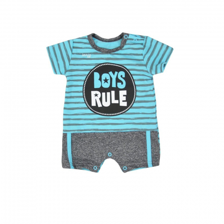 Îmbrăcăminte băieți - Salopeta de vara pentru baieti Koala Boys Rule 07-751_68 cm, Albastru