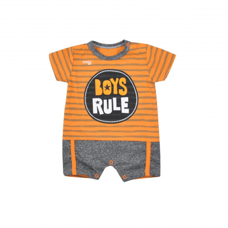 Îmbrăcăminte băieți - Salopeta de vara pentru baieti Koala Boys Rule 07-751P_62 cm, Portocaliu