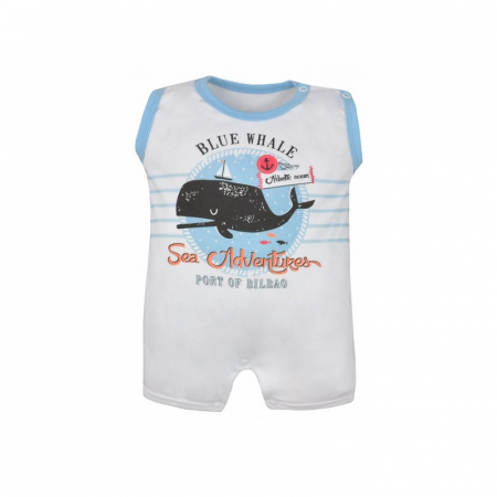 Salopete bebelusi vara baieti - Salopeta de vara pentru baieti Koala Moby Dick 04-972AAD1_62 cm, Alb