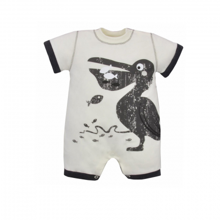Îmbrăcăminte băieți - Salopeta de vara pentru baieti Koala Podwodny Swiat 05-236C_62 cm-1538, Crem