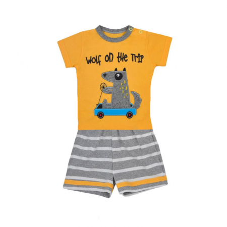 Îmbrăcăminte băieți - Salopeta de vara pentru baieti Koala Wolf 05-311, Portocaliu