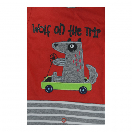 Salopeta de vara pentru baieti Koala Wolf 05-312R_62 cm, Rosu [2]