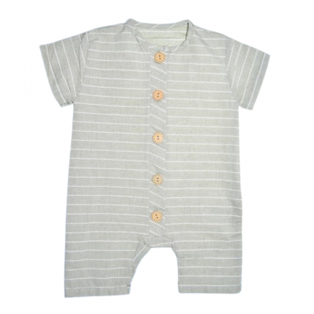 Salopete bebelusi vara baieti - Salopeta de vara, cu dungi, pentru baieti, Mini Junior SLPMJ0505, Verde