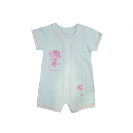 Salopete bebelusi vara fete - Salopeta de vara pentru fete Koala 02-767A-74-cm, Alb