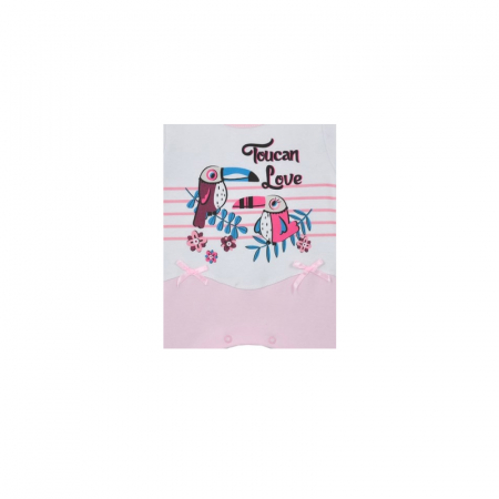 Salopeta de vara pentru fete Koala Tukan 04-954AR1_68 cm, Alb [1]