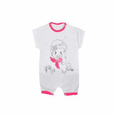 Salopete bebelusi vara fete - Salopeta de vara pentru fete Koala Syrenka 06-270-2-74-cm, Alb