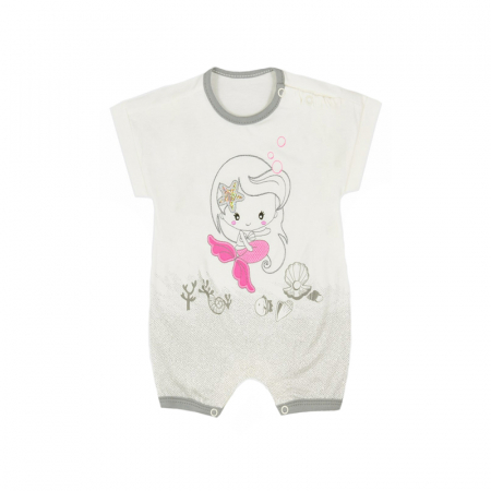 Salopete bebelusi vara fete - Salopeta de vara pentru fete Koala Syrenka 06-270_74 cm, Crem