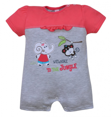 Salopete bebelusi vara fete - Salopeta de vara pentru fete Koala Jungle 04-087GR, Gri