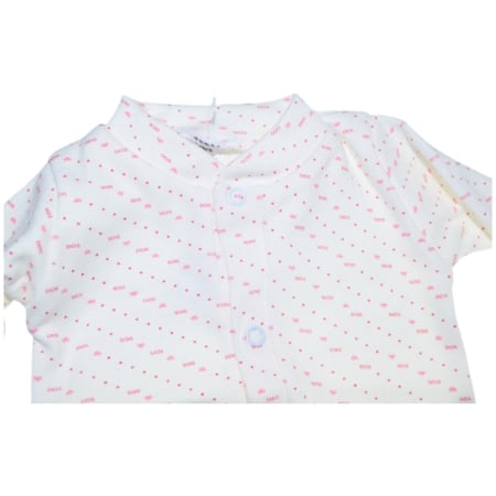 Salopeta din bumbac, cu maneca lunga, imprimeu cu buline, pentru nou-nascut, Mini Junior S1711A2-48, Alb [2]