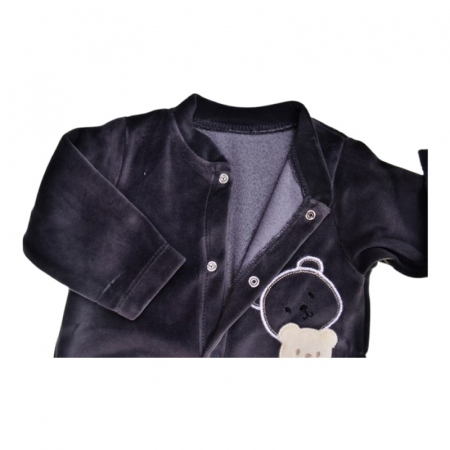 Salopeta din catifea, cu maneca lunga, pentru baieti, Mini Junior 70500N, Negru [1]