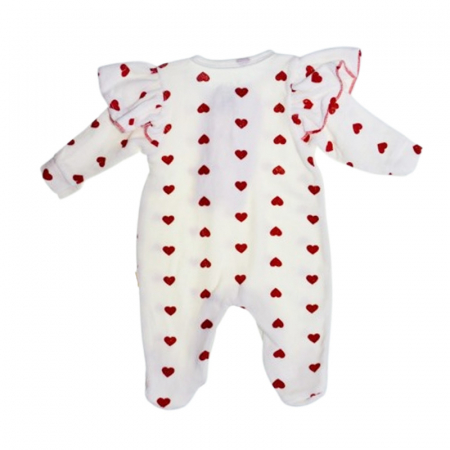 Salopeta din catifea, cu maneca lunga, pentru fete, Mini Junior 1100A, Alb [1]