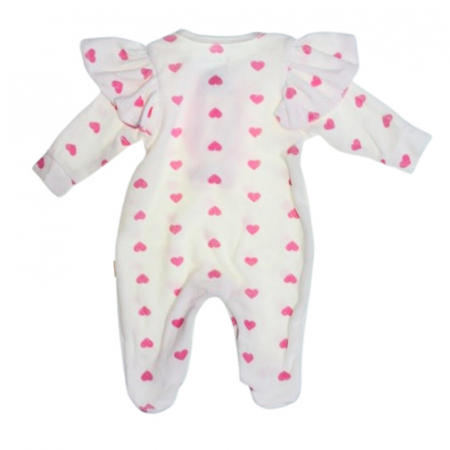 Salopeta din catifea, cu maneca lunga, pentru fete, Mini Junior 1100A2, Alb [2]