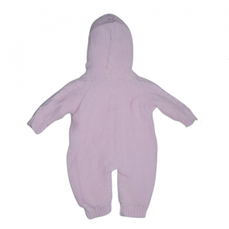 Salopeta din tricot imblanita cu gluga pentru fete Mini Junior SMJ-207, Roz [1]