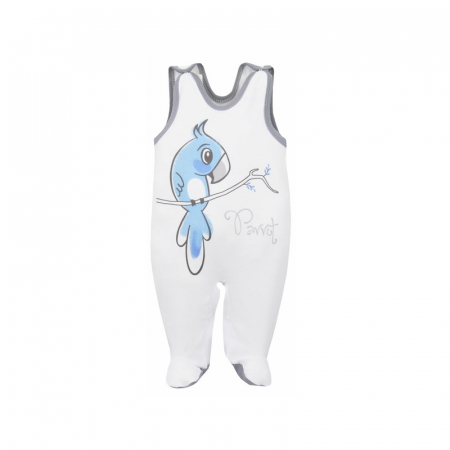 Salopete bebelusi baieti - Salopeta fara maneci pentru baieti Koala Papuga 3669-A-74-cm, Alb